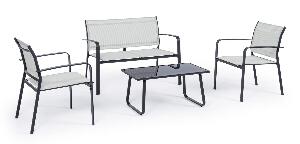 Set mobilier pentru gradina / terasa, Arent Gri Deschis / Antracit, banca 2 locuri + 2 scaune + masa de cafea
