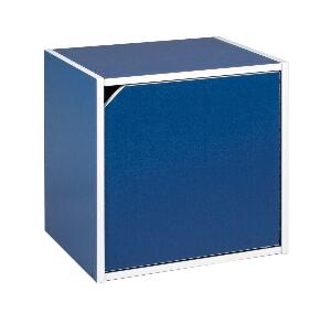 Cabinet modular din MDF, cu 1 usa, Composite Albastru Inchis / Alb, l35xA29,2xH35 cm