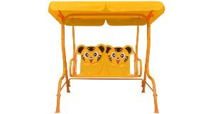 Balansoar tigrisor pentru copii, galben, 115 x 75 x 110 cm
