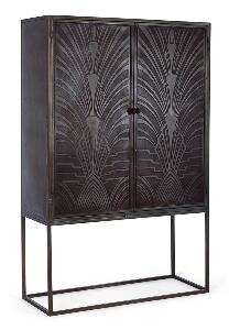 Cabinet din metal, cu 2 usi, Lanford Maro inchis, l107xA40xH170 cm