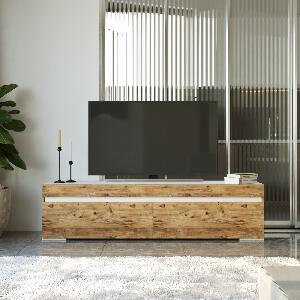 Comoda TV din pal, cu 2 usi, Future FR3-AW Large Alb / Natural, l180xA46,3xH45,4 cm