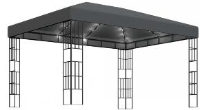 Pavilion cu sir de lumini LED, antracit, 3x4 m