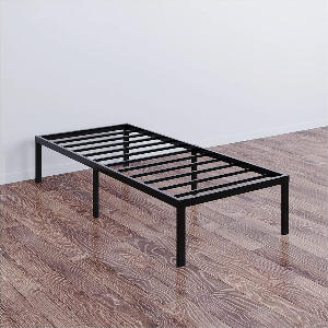 Cadru de pat metalic Dreamzie , negru, 90 x 190 x 36 cm