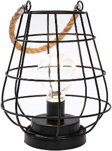 Lampa cu baterie JHY DESIGN, metal, negru, 22 cm