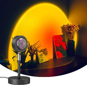Proiector TwoPinMall, LED, metal/plastic, negru, 10 x 10 x 25 cm