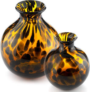 Set de 2 vaze decorative ARTHEMES, sticla, maro/negru