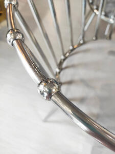 Scaun tapitat Celano gri/silver – H73 cm