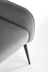 Fotoliu tapitat Verdon velvet gri - H94 cm