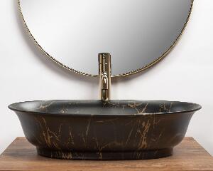 Lavoar Roma Negru Marble mat ceramica sanitara - 56 cm