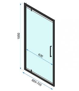 Ușă pentru dus Rapid Swing sticla securizata - 70x195 cm