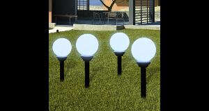 Lampi solare pentru exterior cu LED-uri + tarusi, 15 cm, 4 buc