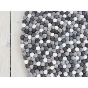 Covor cu bile din lână Wooldot Ball Rugs, ⌀ 90 cm, alb - gri