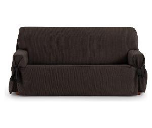 Husa ajustabila pentru canapea cu 3 locuri Chenille Ties Brown 180-230 cm - Eysa, Maro