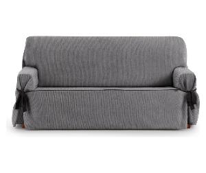 Husa ajustabila pentru canapea cu 3 locuri Chenille Ties Grey 180-230 cm - Eysa, Gri & Argintiu