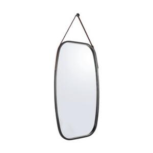 Oglindă de perete cu ramă neagră PT LIVING Idylic, lungime 74 cm