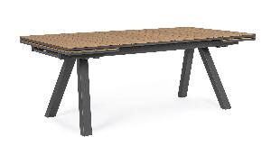 Masa extensibila de gradina / terasa din lemn compozit si metal, Elias Natural / Antracit, L203-293xl100xH75 cm