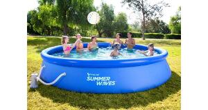 Piscină Instant Family Summer Waves, cu inel gonflabil, 366 x 76cm (pompă filtrare inclusă)