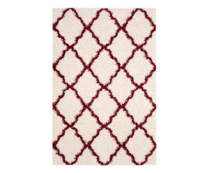 Covoor Michelle, textil, fildes/rosu inchis, 122 x 183 cm