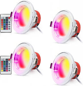 Set de 4 spoturi Esbaybulbs, LED, RGB, 9,9 x 5,5 cm