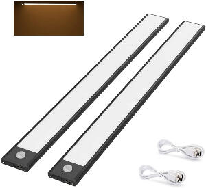 Set de 2 lampi magnetice Klighten, LED, aluminiu/policarbonat, 4 x 40,5 cm
