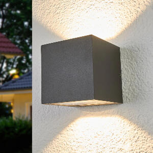 Aplica de perete pentru exterior Merjem, LED, aluminiu, gri inchis, 12 x 12 x 12 cm