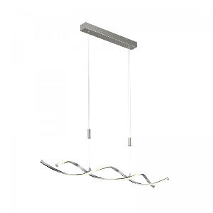 Lustra tip pendul Auron, LED, metal/PMMA, argintiu/alb, 107 x 180 cm