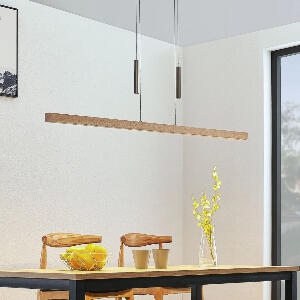 Lustra tip pendul Tamlin, LED, lemn/metal, natur, 140 x 210 cm