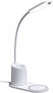 Lampa de birou cu asistenta telefon Haugo,USB, LED, acrilic/ aluminiu, 18 x 10 x 15 cm