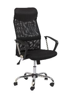 Scaun de birou ergonomic tapitat cu stofa, Qwin-025 Negru, l62xA50xH111-120 cm