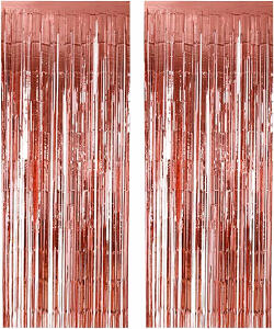 Set 2 perdele din folie, rosu, 200 x 100 cm