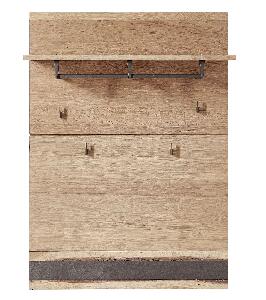Cuier hol din furnir si lemn Crispin Natur, l84xA30xH117 cm