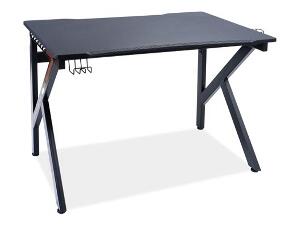Masa de birou din furnir si metal, Benny-306 Negru, L116xl75xH77 cm