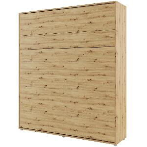 Pat rabatabil pe perete, cu mecanism pneumatic si somiera inclusa, Bed Concept Vertical Stejar Artisan, 200 x 180 cm