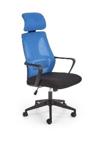 Scaun de birou ergonomic tapitat cu stofa Valeska Albastru / Negru, l64xA60xH116-122 cm