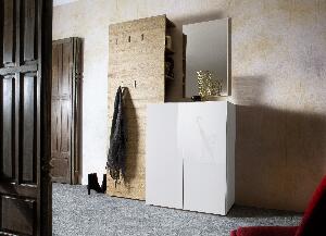 Set de mobila hol din pal, 3 piese, Vicenza Small Alb / Natur