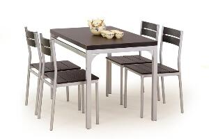 Set masa din MDF si metal + 4 scaune Melchor Wenge, L110xl70xH75 cm