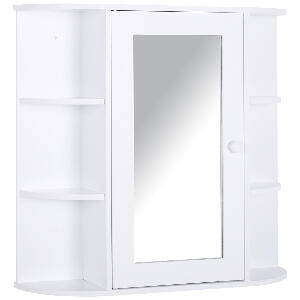 HomCom, dulap baie, suspendat, cu oglinda, 66x17x63 cm, alb | Aosom Ro