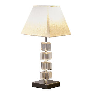 HOMCOM Lampa de Masa Moderna cu Cristale Pivotante, Cuplare E14, Abajur de Noptiera, Casa si Birou