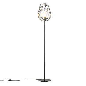 HomCom lampa de podea, abajur metal, Ф27.5x159cm negru | AOSOM RO