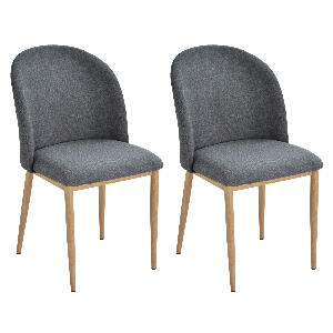 HomCom set 2 scaune captusite, scaune moi pentru sufragerie, scaune pentru living 50x58x85 cm, gri | AOSOM RO