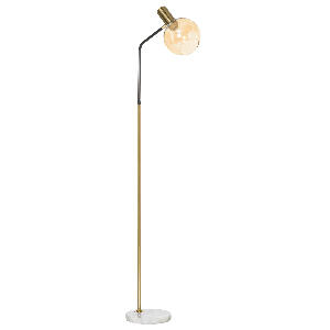 Lampa de Podea Moderna din Metal HOMCOM, Lampa de Design cu Abajur din Sticla pentru Becuri E27 40W, 50x25x160cm, Negru si Auriu