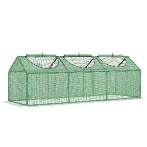 Outsunny Mini sera de gradina pentru plante, legume, fructe cu 3 ferestre tip rulou si protectie PE Anti-UV, verde | AOSOM RO