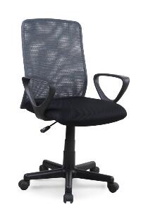 Scaun de birou ergonomic tapitat cu stofa, Alec Negru / Gri, l57xA51xH87-99 cm