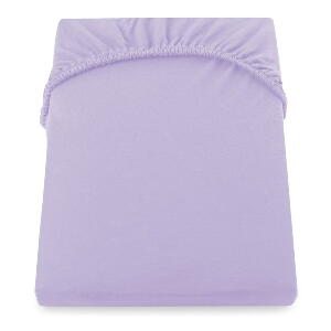 Cearșaf de pat cu elastic DecoKing Nephrite Violet, 180–200 cm, violet deschis
