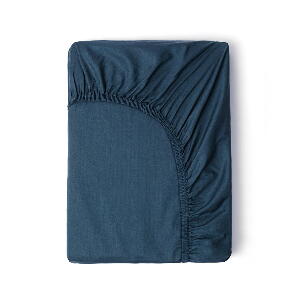 Cearșaf elastic din bumbac satinat HIP, 90 x 200 cm, albastru