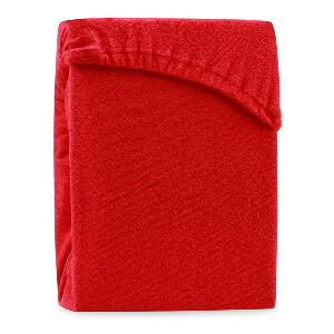 Cearșaf elastic pentru pat dublu AmeliaHome Ruby Siesta, 200-220 x 200 cm, roșu