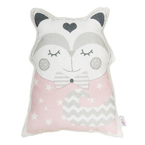 Pernă din amestec de bumbac pentru copii Mike & Co. NEW YORK Pillow Toy Smart Cat, 23 x 33 cm, roz