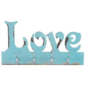 Cuier Love, Creaciones Meng, 4 agatatori, 50x27 cm, lemn de paulownia