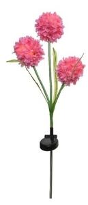 Lampa de gradina Flower, Lumineo, 10x70 cm, 3 led-uri, roz
