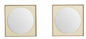 Oglinda dubla Circle, Heinner, 60 x 10 x 60 cm, MDF/sticla, crem/maro